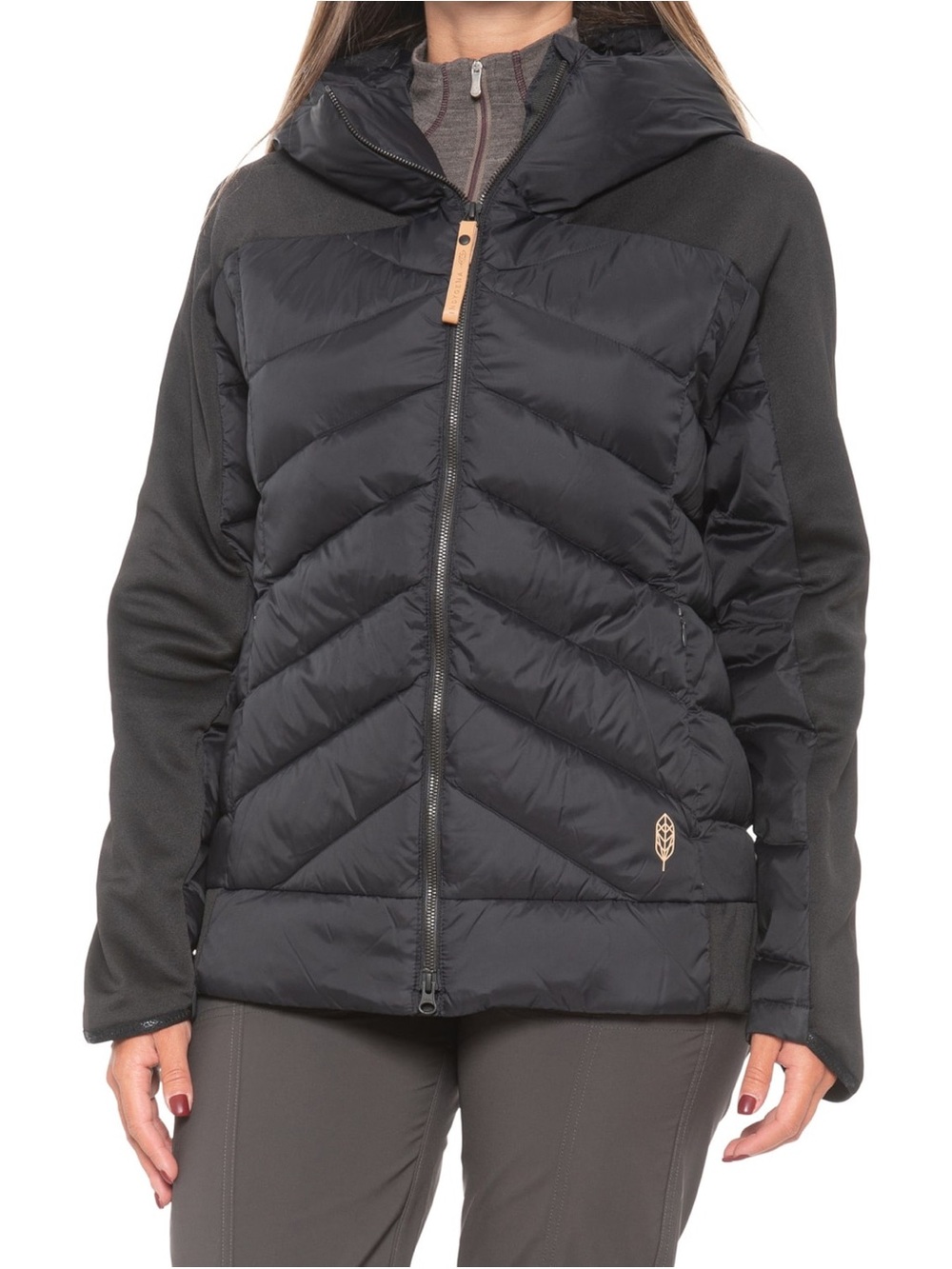 Indygena Lampo Down Hooded Hybrid Jacket Dark Plum Small Packable